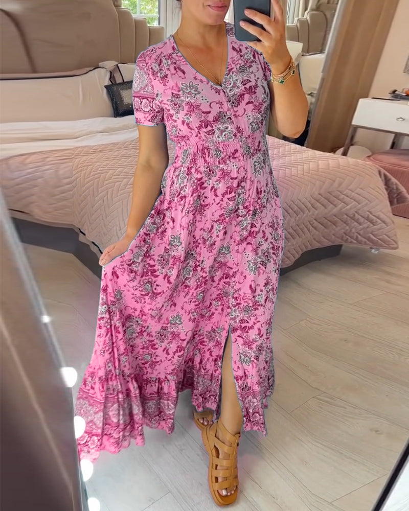Ilse™ – Blommig maxi-klänning