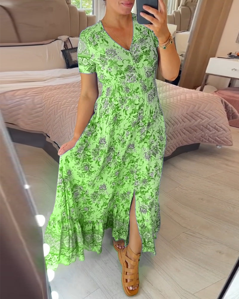 Ilse™ – Blommig maxi-klänning