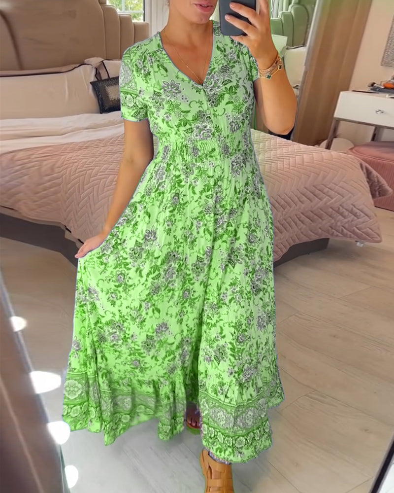 Ilse™ – Blommig maxi-klänning
