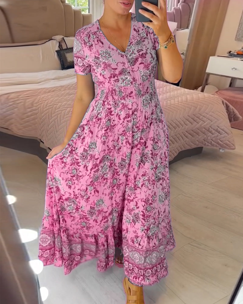 Ilse™ – Blommig maxi-klänning