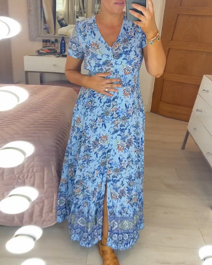 Ilse™ – Blommig maxi-klänning